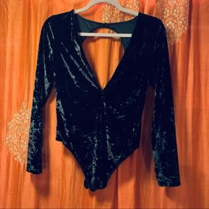 Victoria’s Secret Velvet Deep V Neck Body Suit